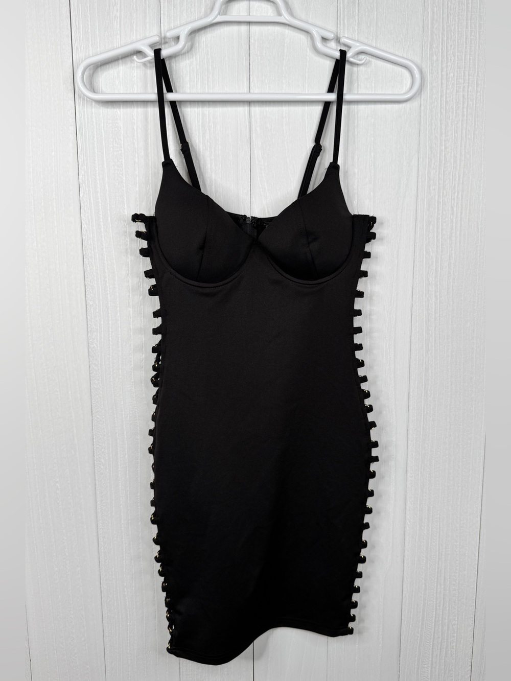 Windsor Black Side Cutout Cup Mini Dress